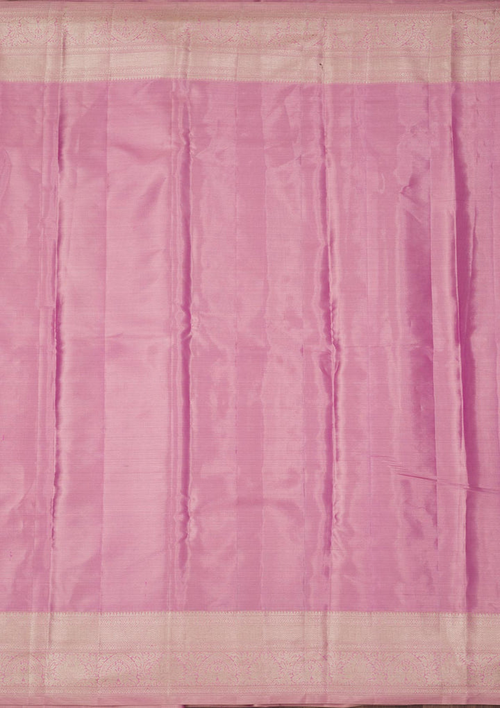 Peach Zariwork Pure Silk Saree