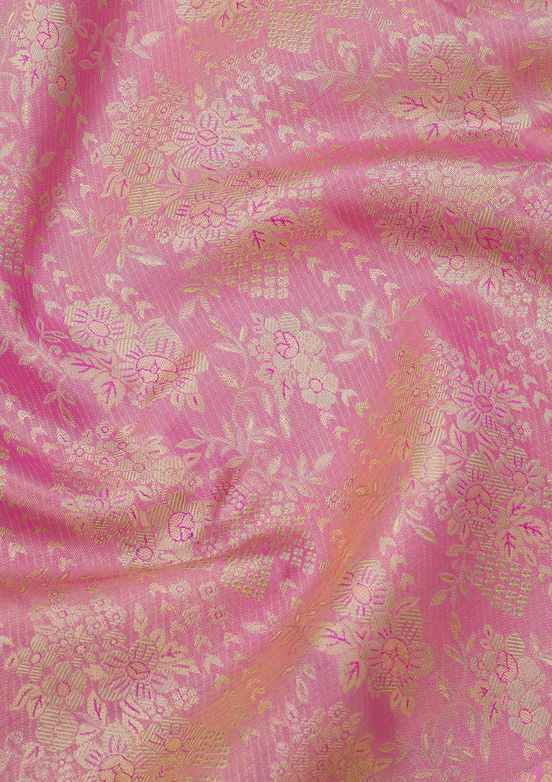 Peach Zariwork Pure Silk Saree