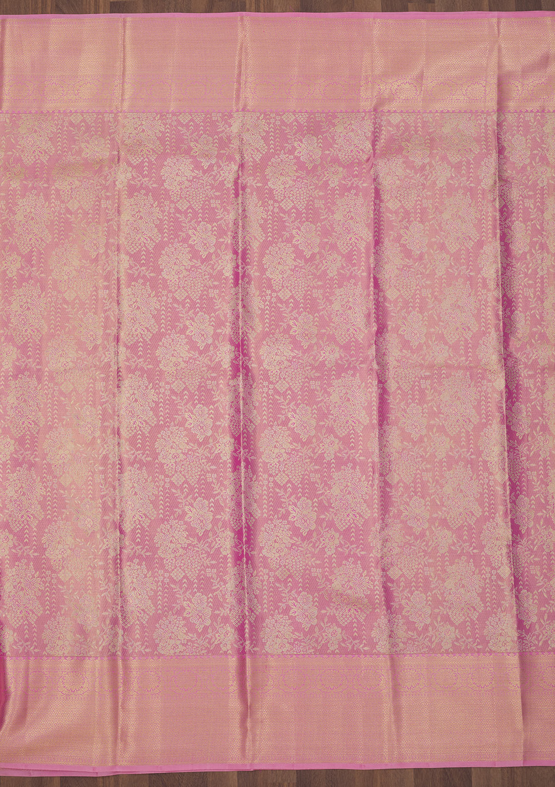 Peach Zariwork Pure Silk Saree