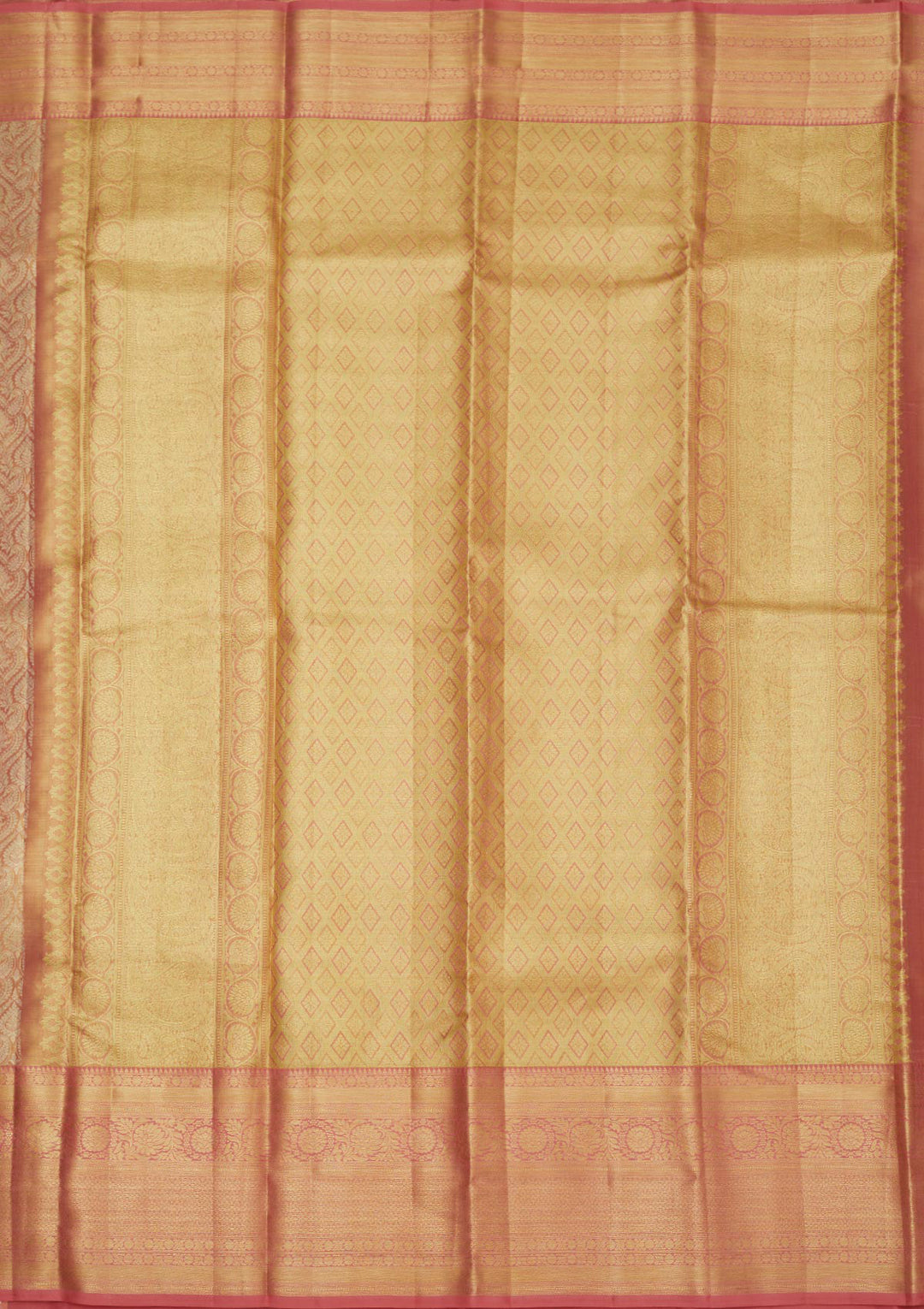 Peach Zariwork Pure Silk Saree