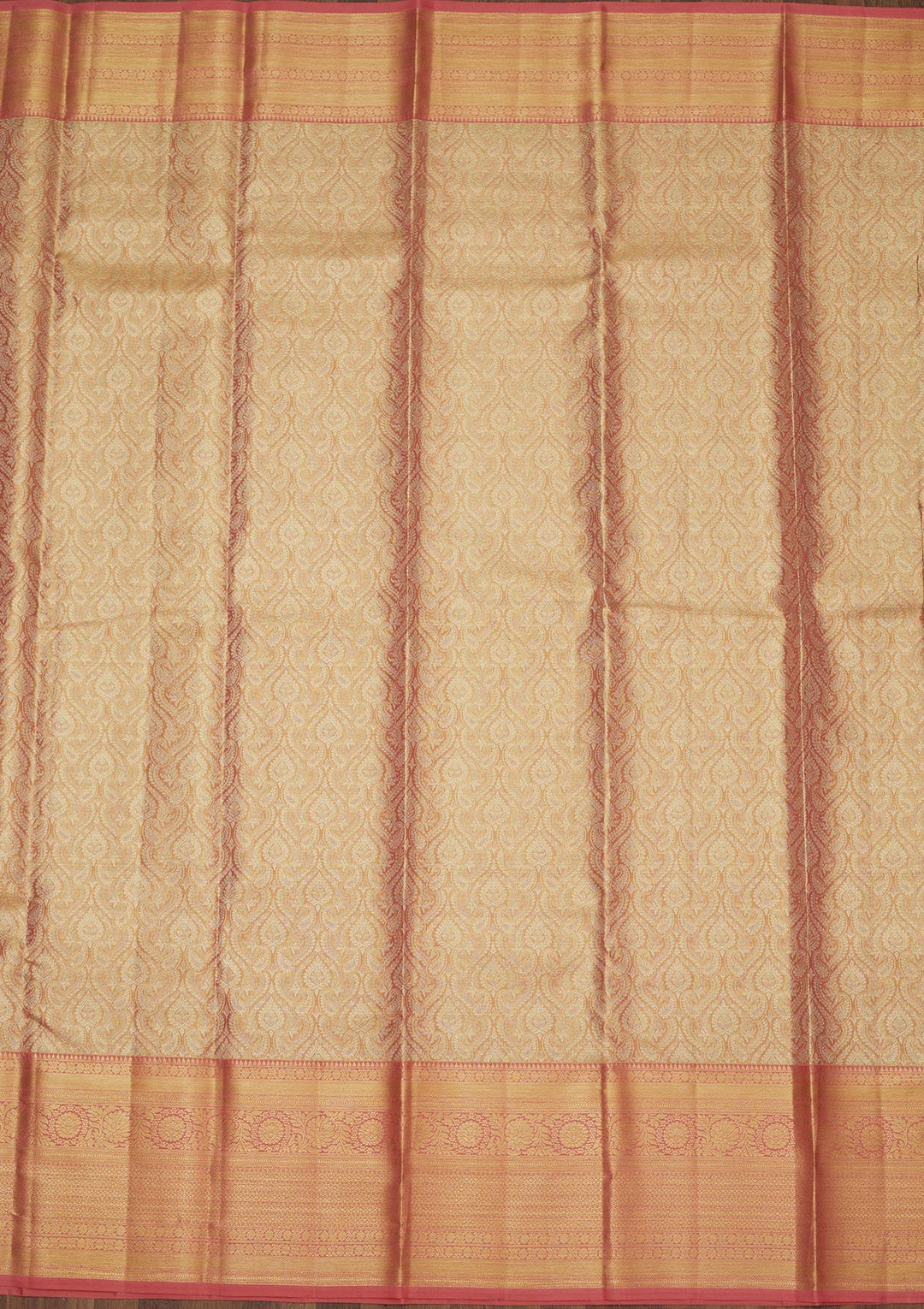 Peach Zariwork Pure Silk Saree