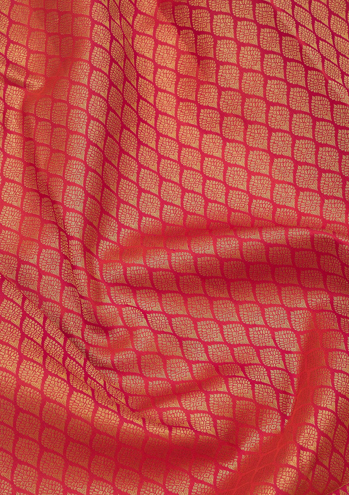 Peach Zariwork Pure Silk Saree