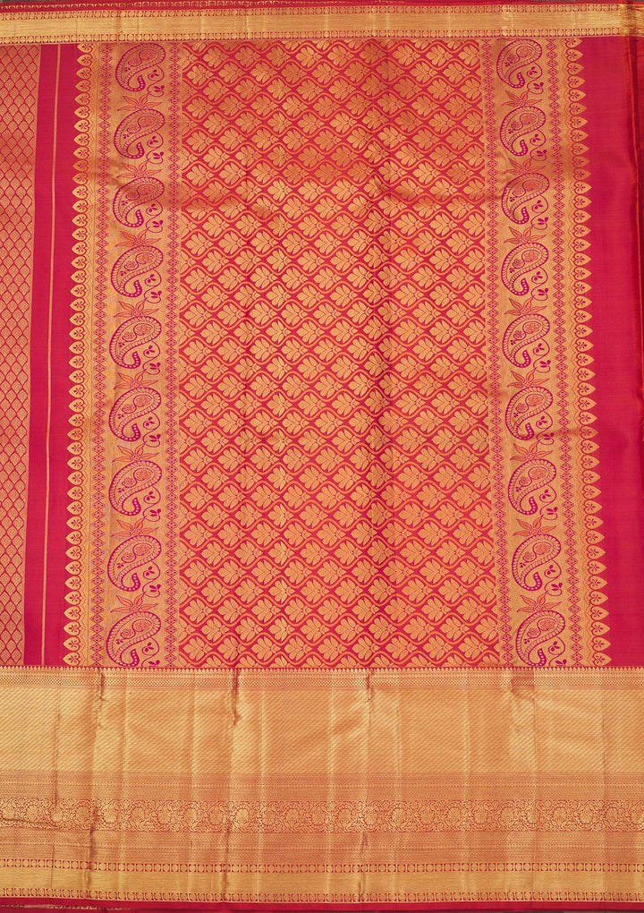 Peach Zariwork Pure Silk Saree