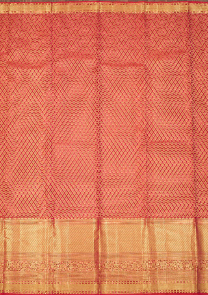 Peach Zariwork Pure Silk Saree