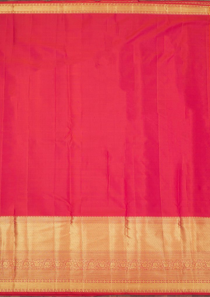 Peach Zariwork Pure Silk Saree