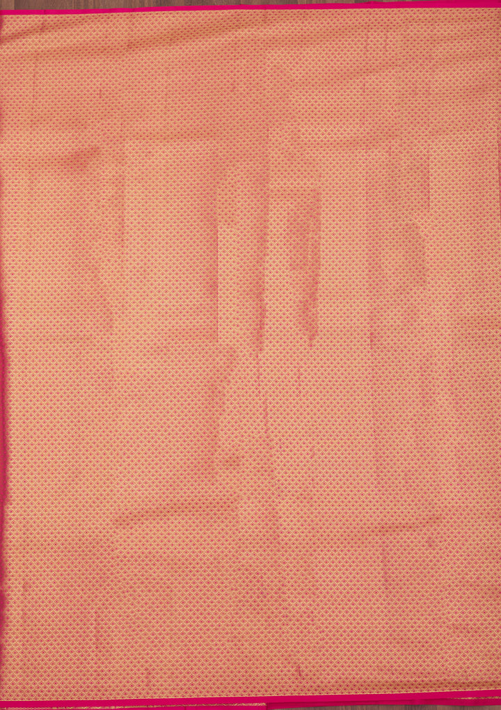 Peach Zariwork Pure Silk Saree