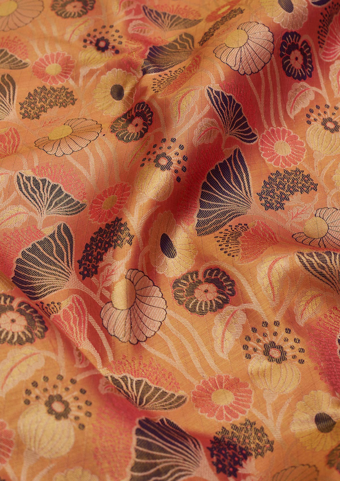 Peach Zariwork Pure Silk Saree