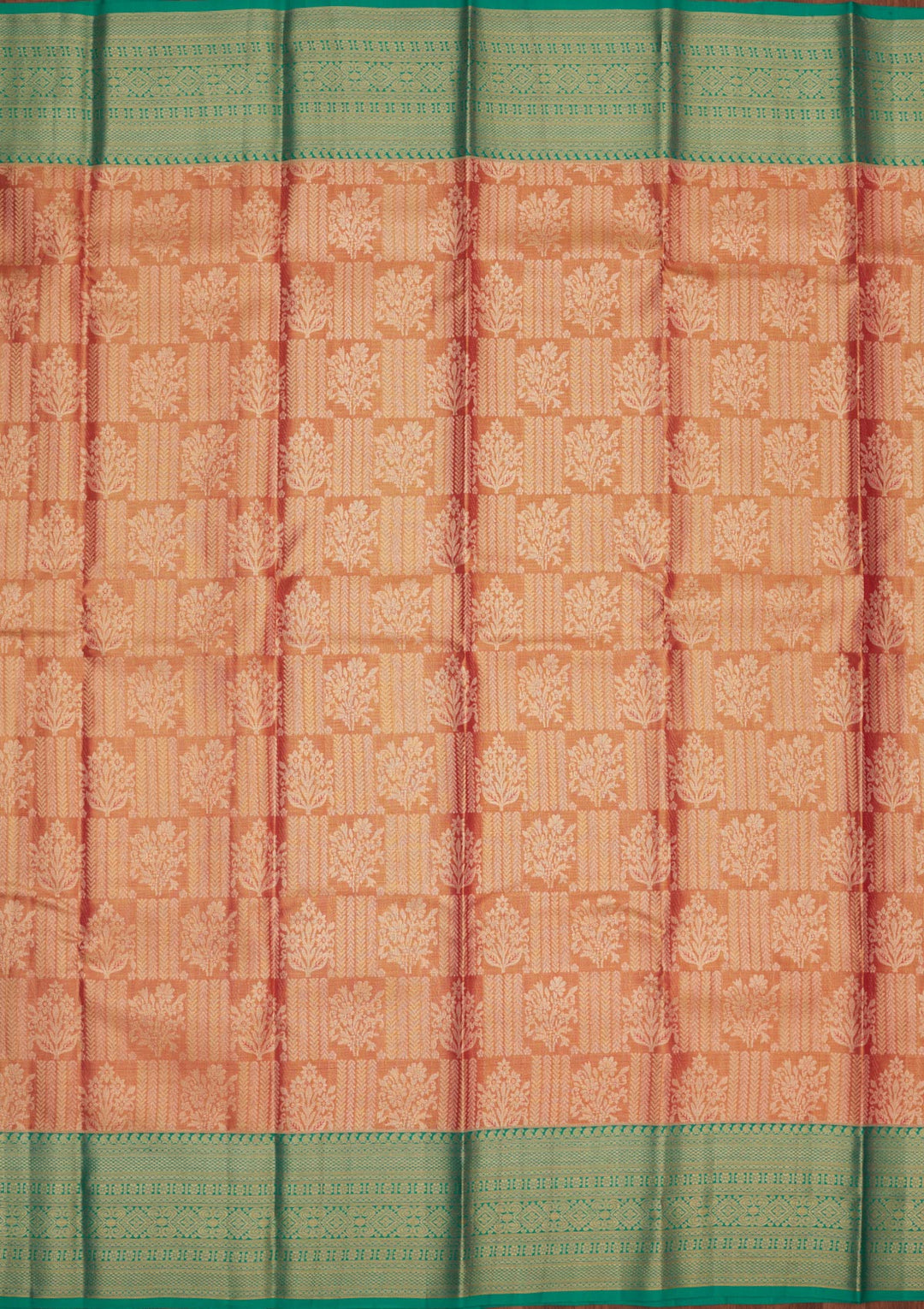 Peach Zariwork Pure Silk Saree
