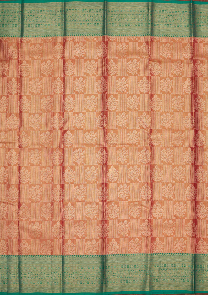Peach Zariwork Pure Silk Saree