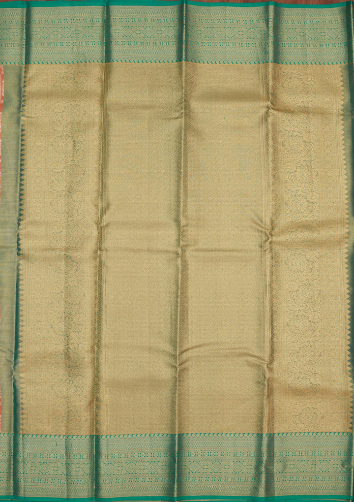 Peach Zariwork Pure Silk Saree