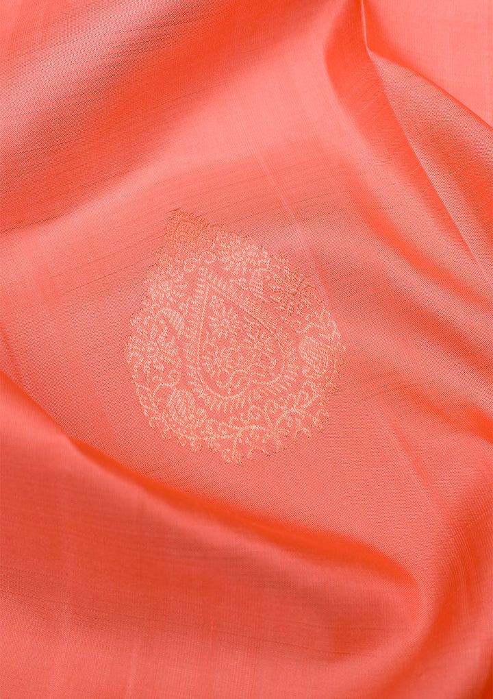 Peach Gold Zariwork Pure Silk Saree