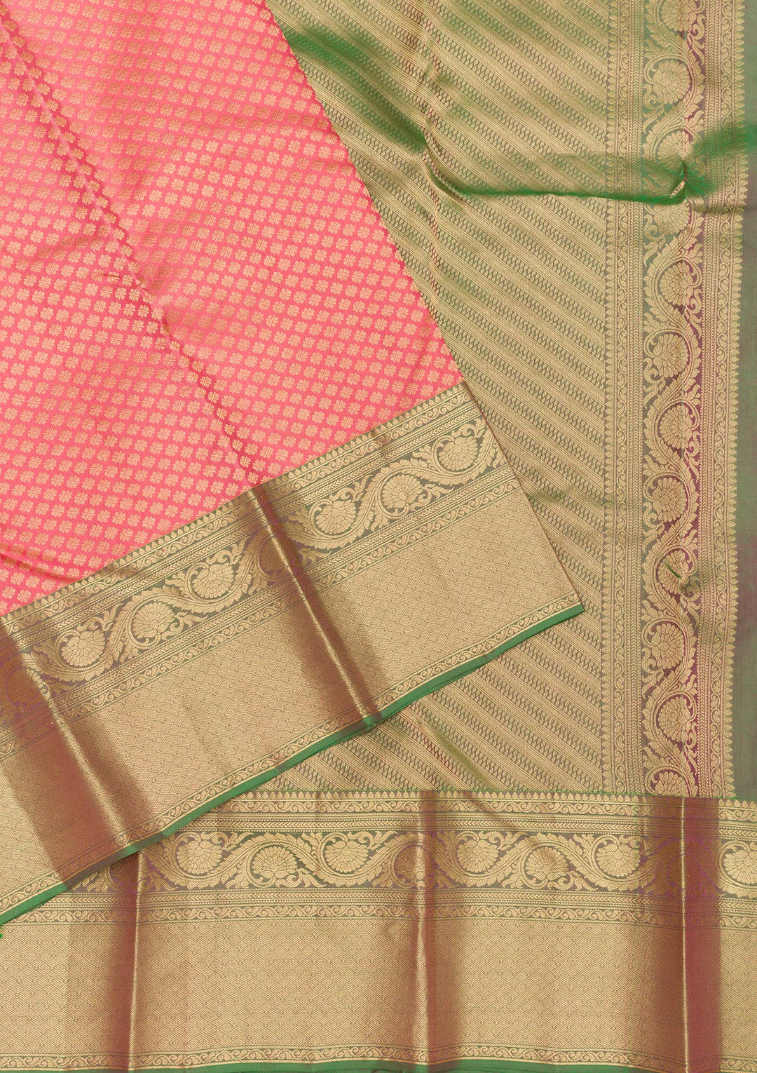 Peach Zariwork Pure Silk Saree