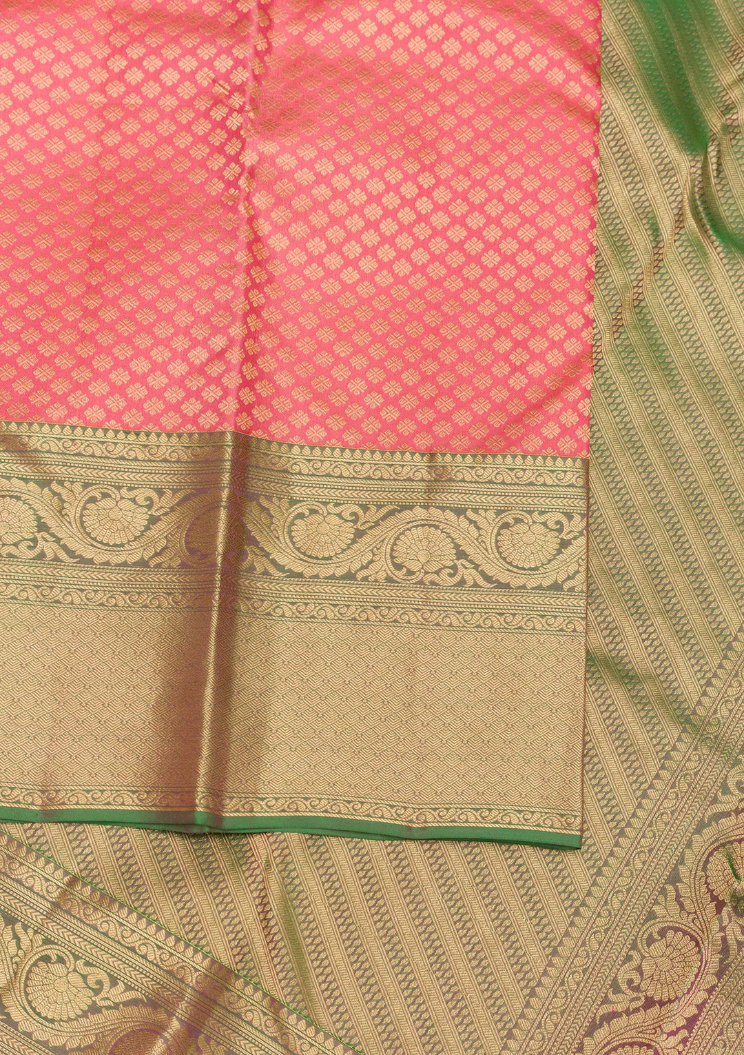 Peach Zariwork Pure Silk Saree