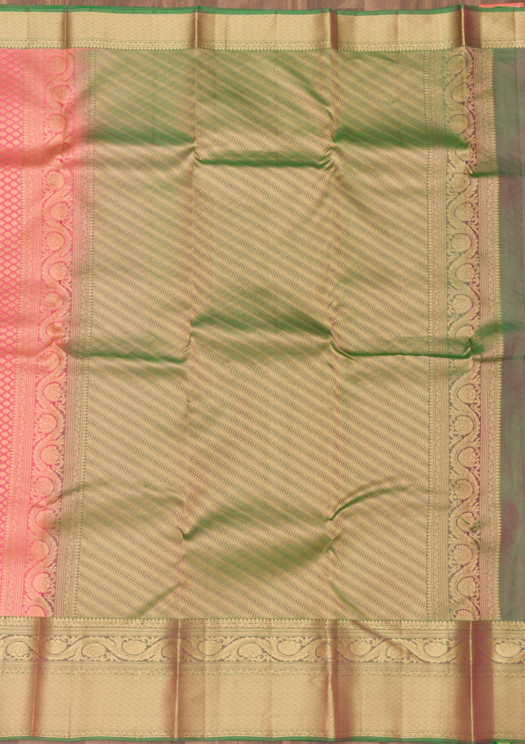 Peach Zariwork Pure Silk Saree