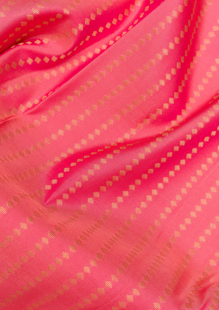 Peach Zariwork Kanjivaram Pure Silk Saree