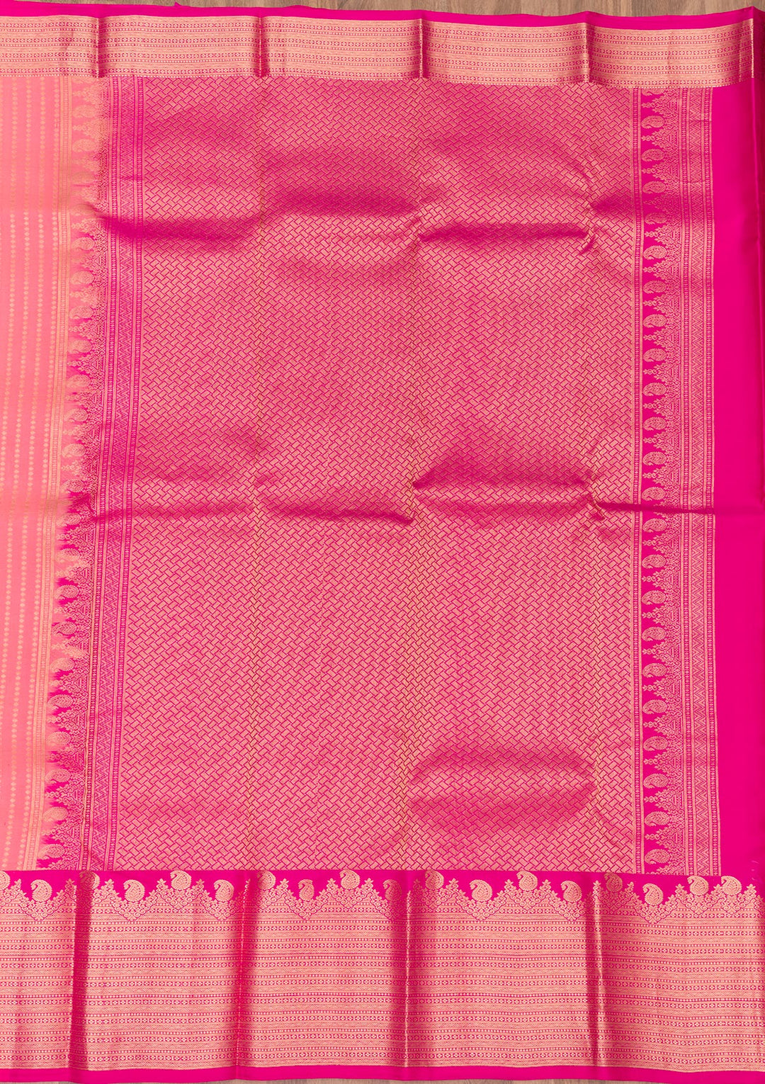 Peach Zariwork Kanjivaram Pure Silk Saree