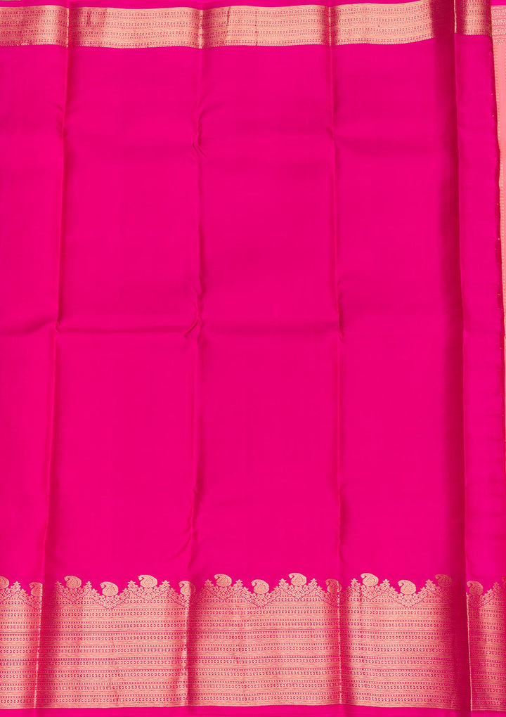 Peach Zariwork Kanjivaram Pure Silk Saree
