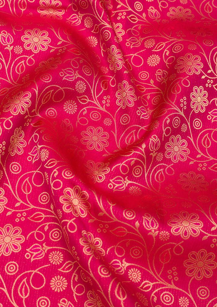 Peach Zariwork Banarasi Pure Silk Saree