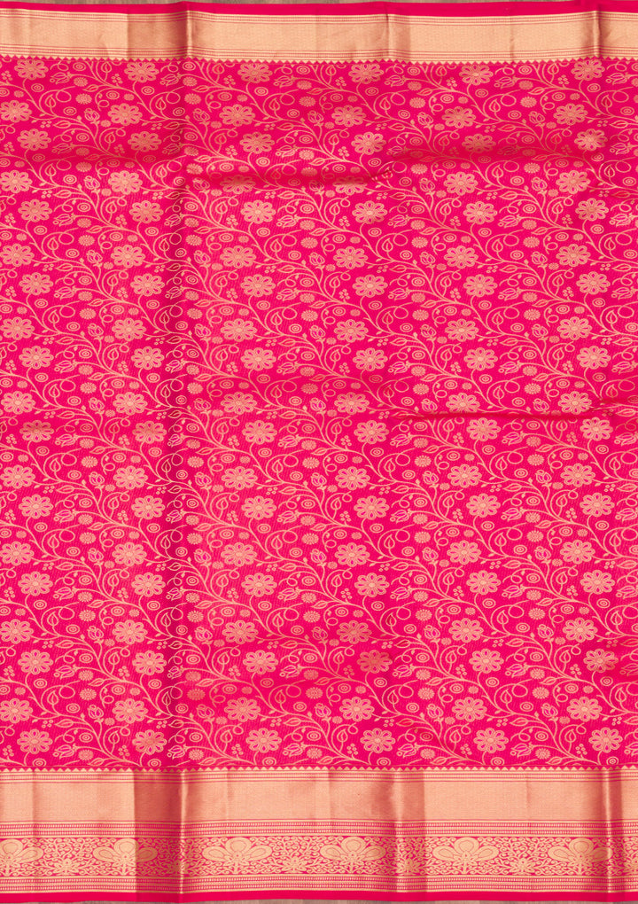 Peach Zariwork Banarasi Pure Silk Saree