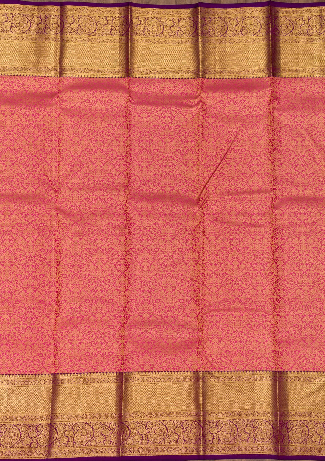 Peach Zariwork Banarasi Pure Silk Saree