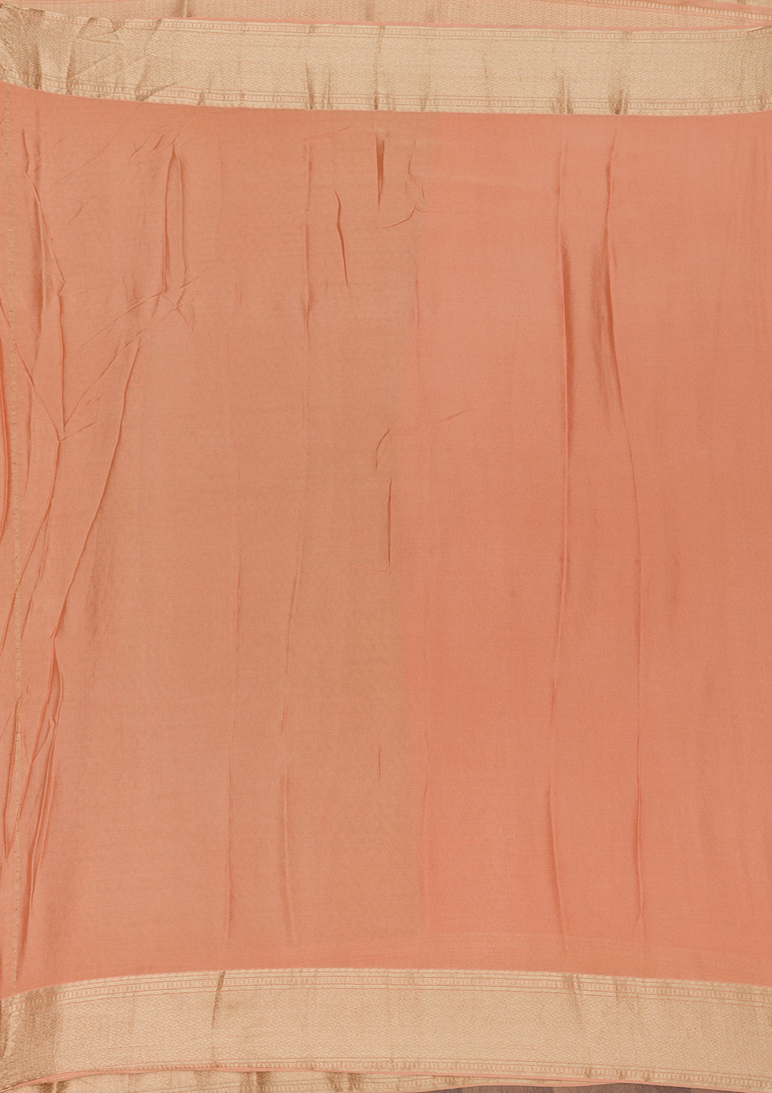 Peach Zariwork Banarasi Pure Silk Saree