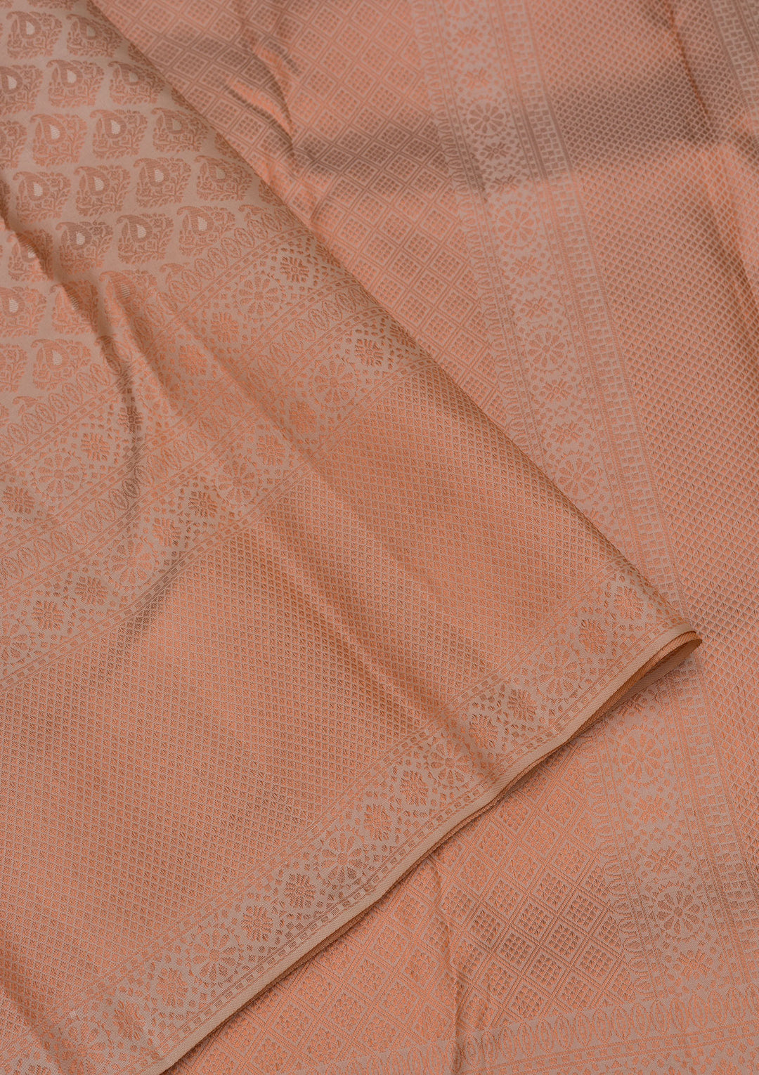 Peach Zariwork Kanjivaram Pure Silk Saree