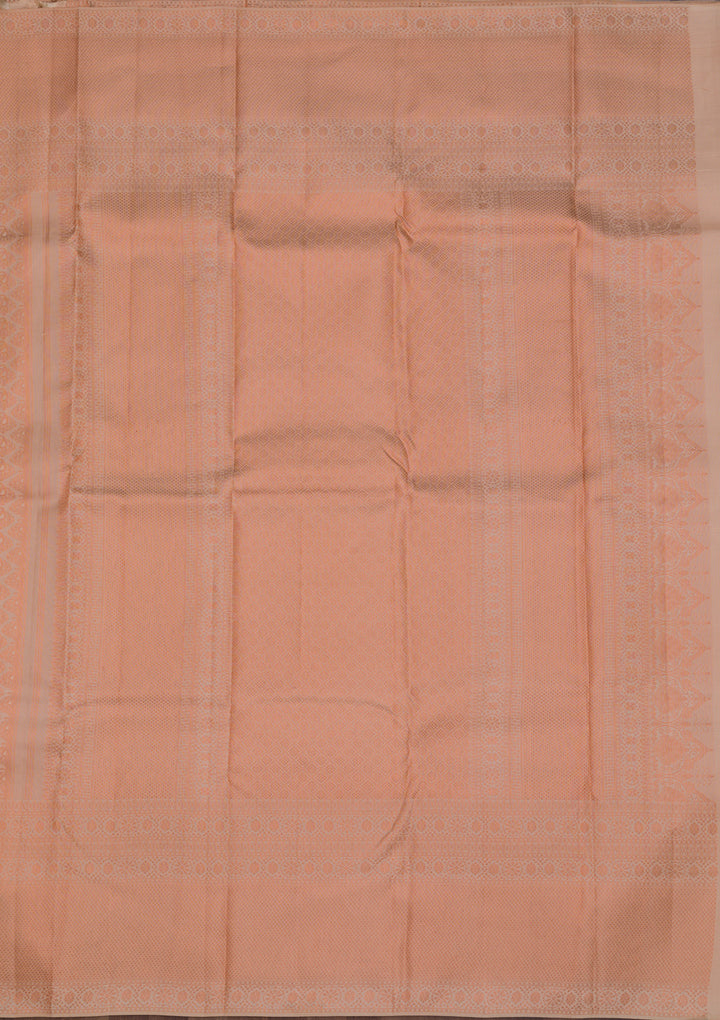 Peach Zariwork Kanjivaram Pure Silk Saree