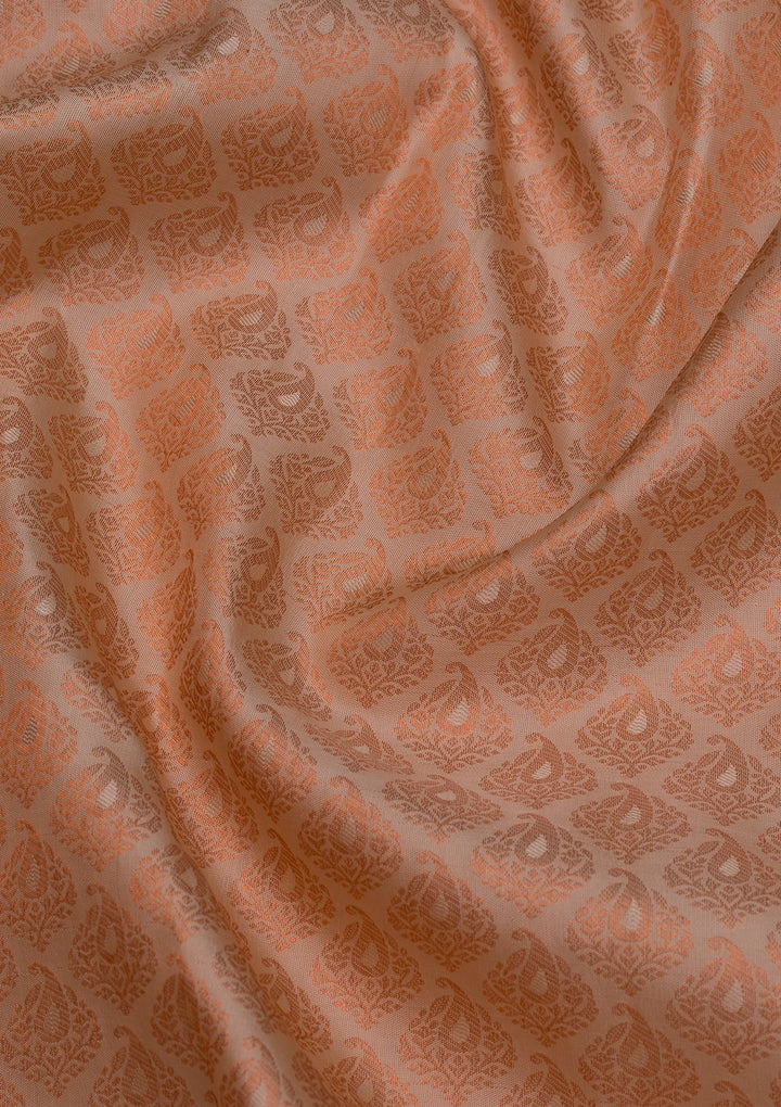 Peach Zariwork Kanjivaram Pure Silk Saree