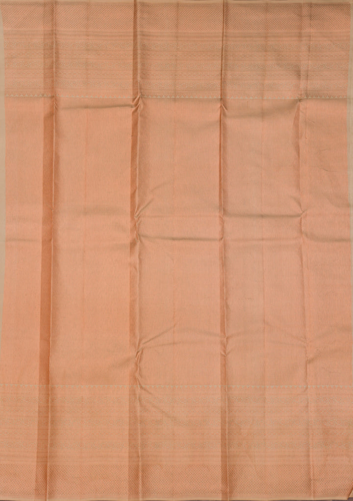Peach Zariwork Pure Silk Saree