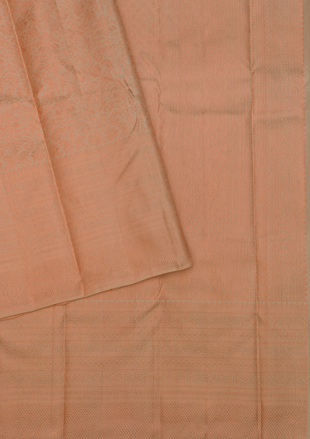 Peach Zariwork Pure Silk Saree