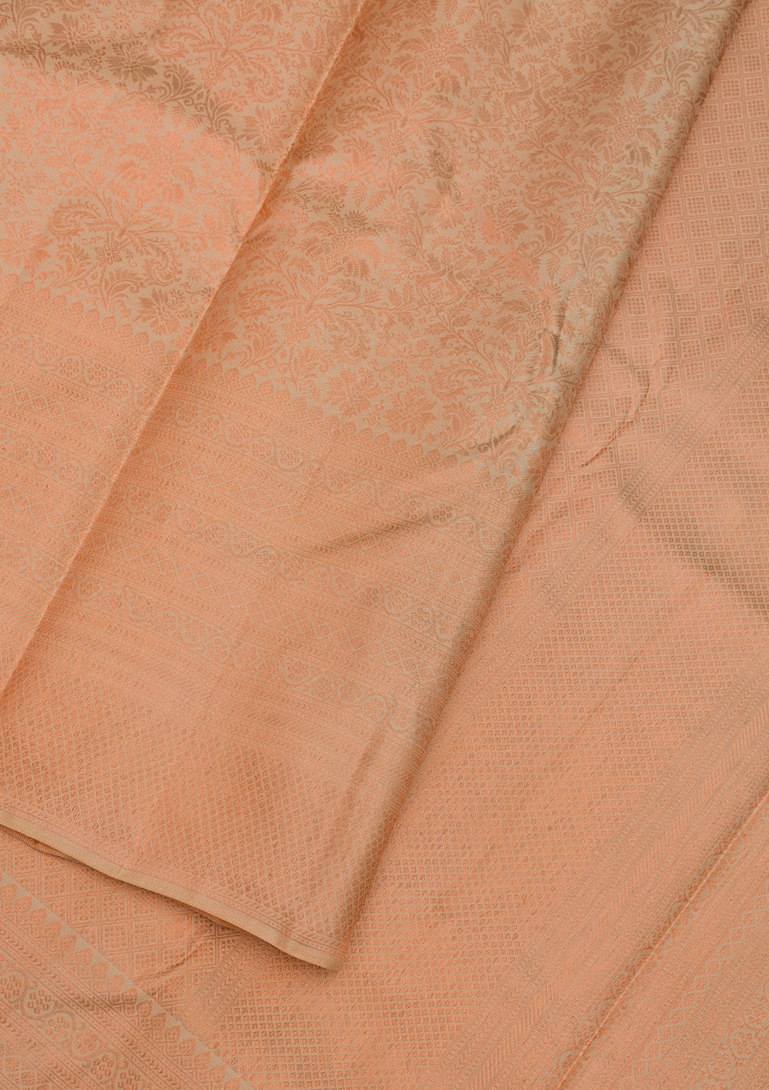 Peach Zariwork Pure Silk Saree