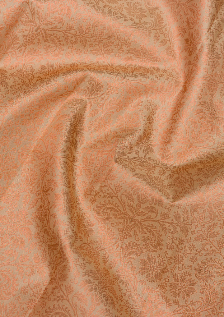 Peach Zariwork Pure Silk Saree