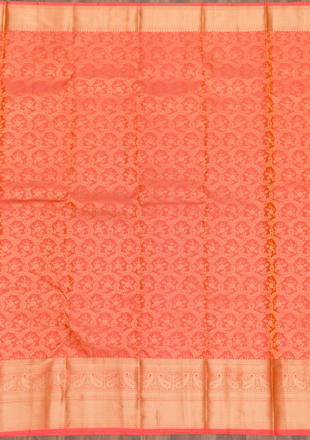 Peach Zariwork Kanjivaram Pure Silk Saree