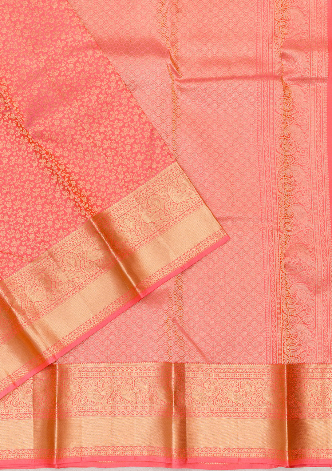 Peach Zariwork Kanjivaram Pure Silk Saree