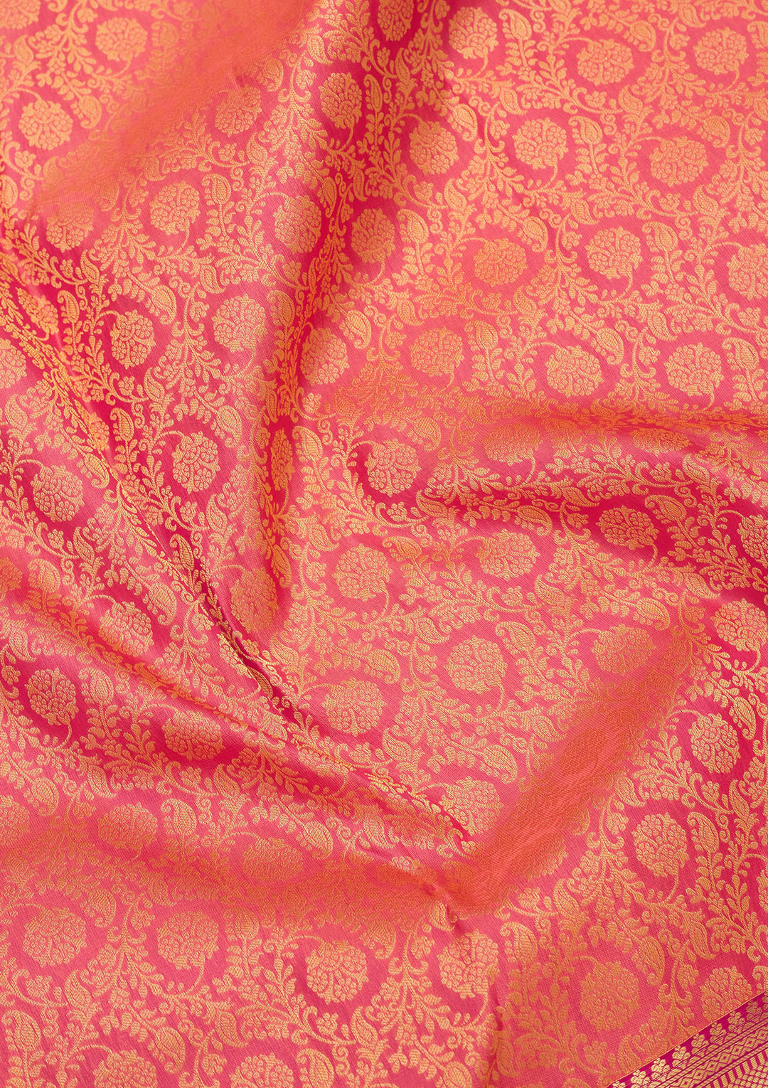Peach Zariwork Pure Silk Saree