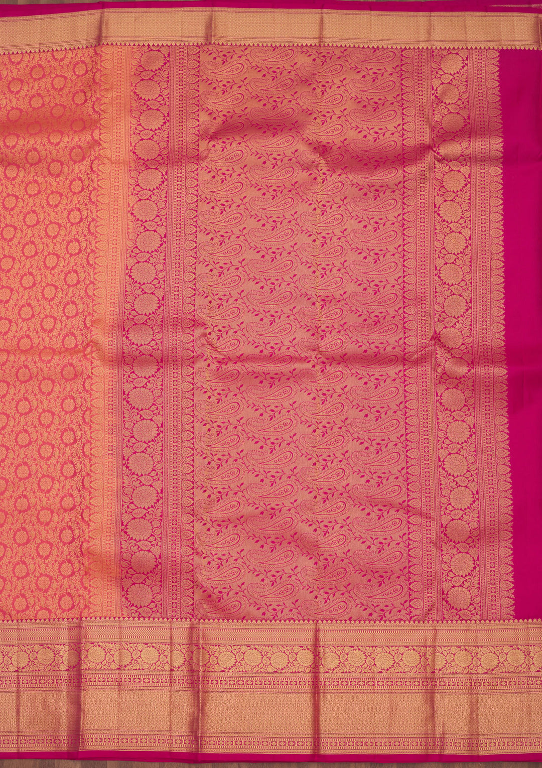 Peach Zariwork Pure Silk Saree