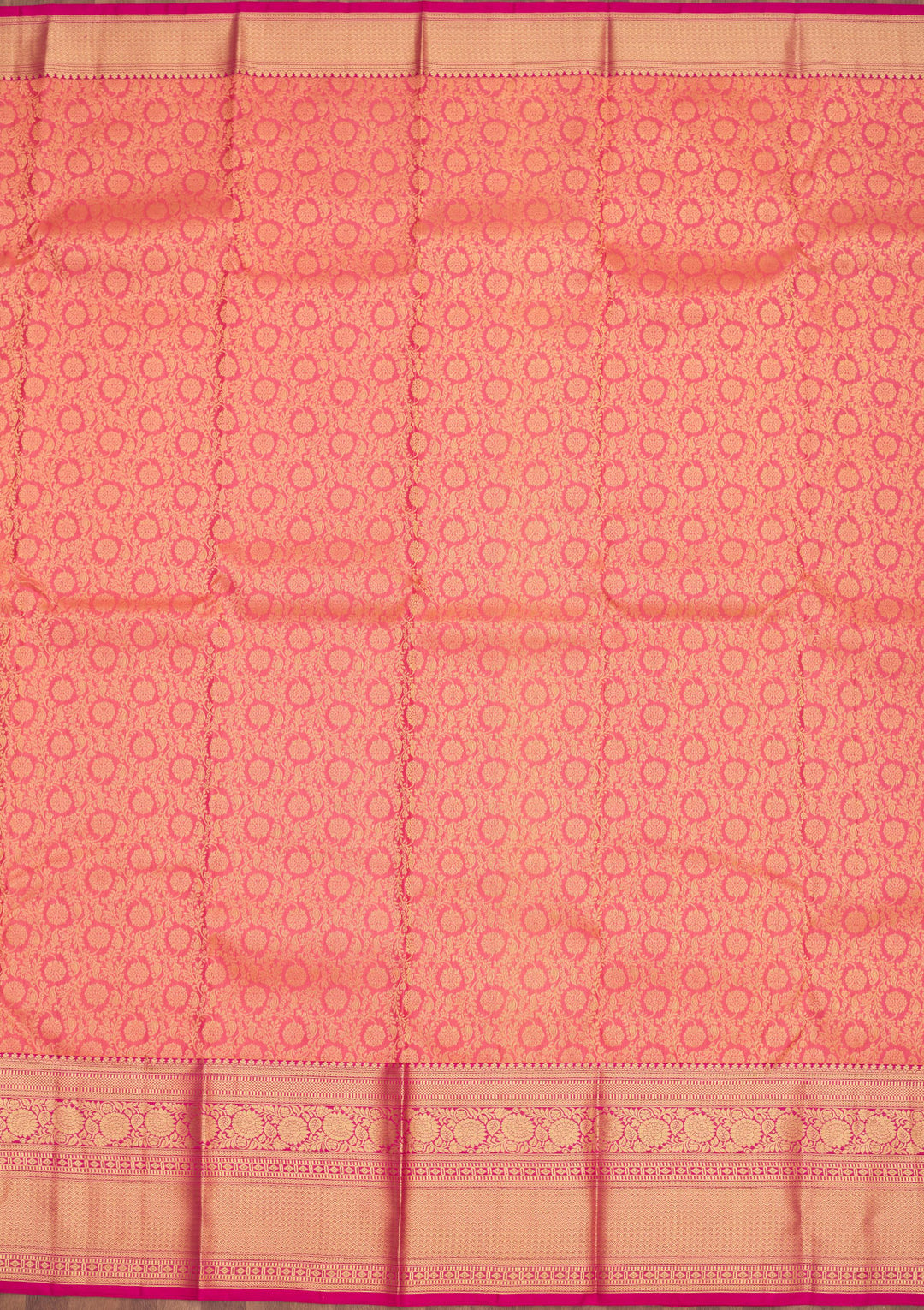 Peach Zariwork Pure Silk Saree