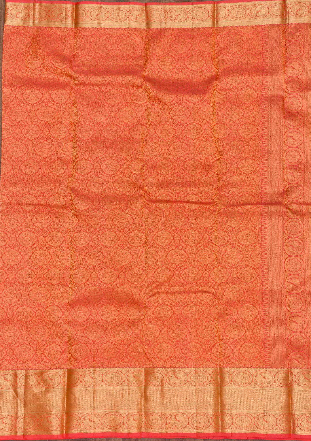 Peach Zariwork Banarasi Pure Silk Saree