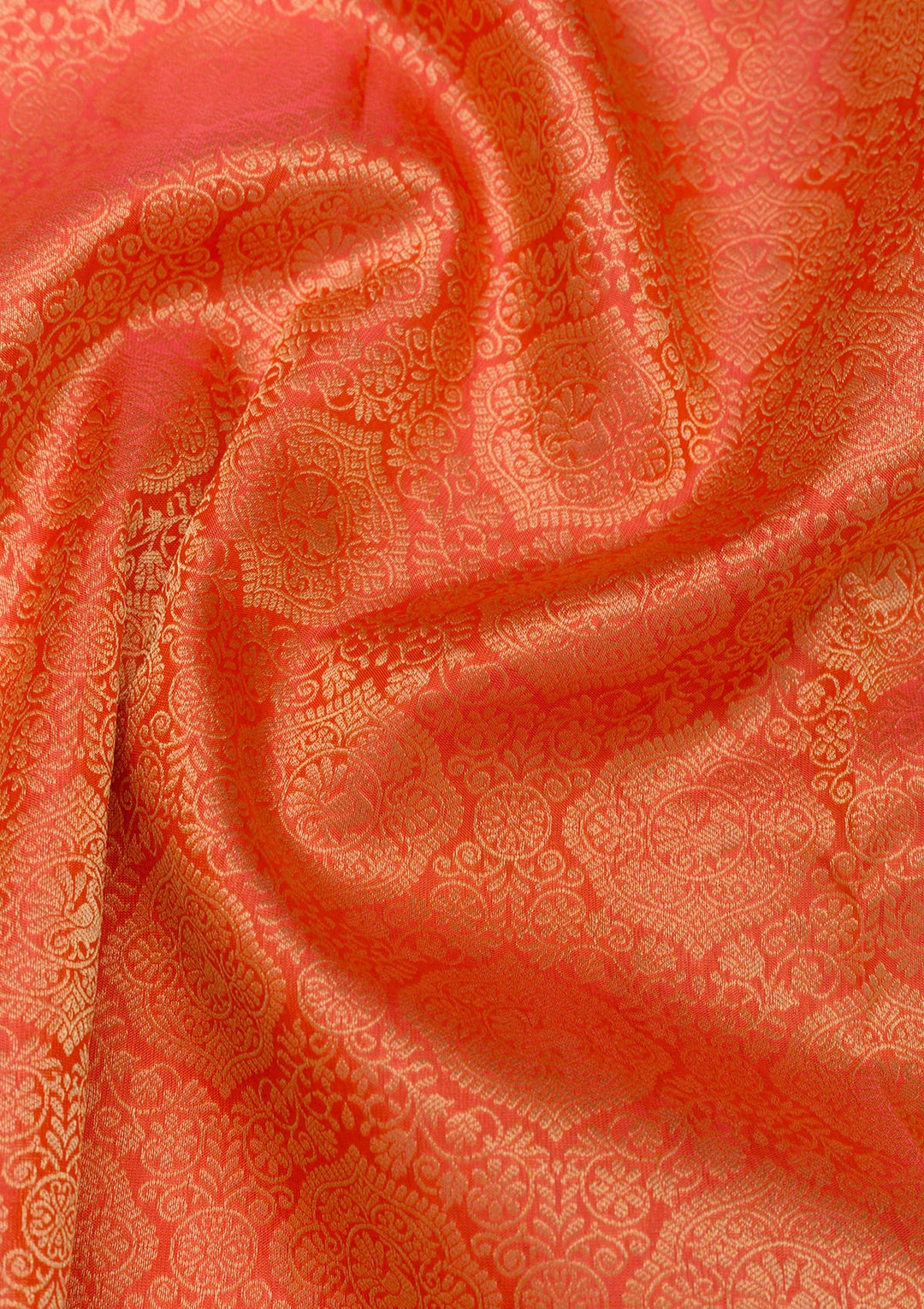Peach Zariwork Banarasi Pure Silk Saree