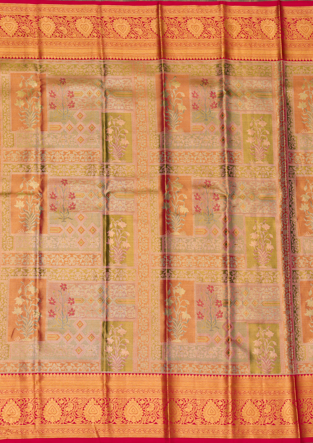 Peach Zariwork Pure Silk Saree