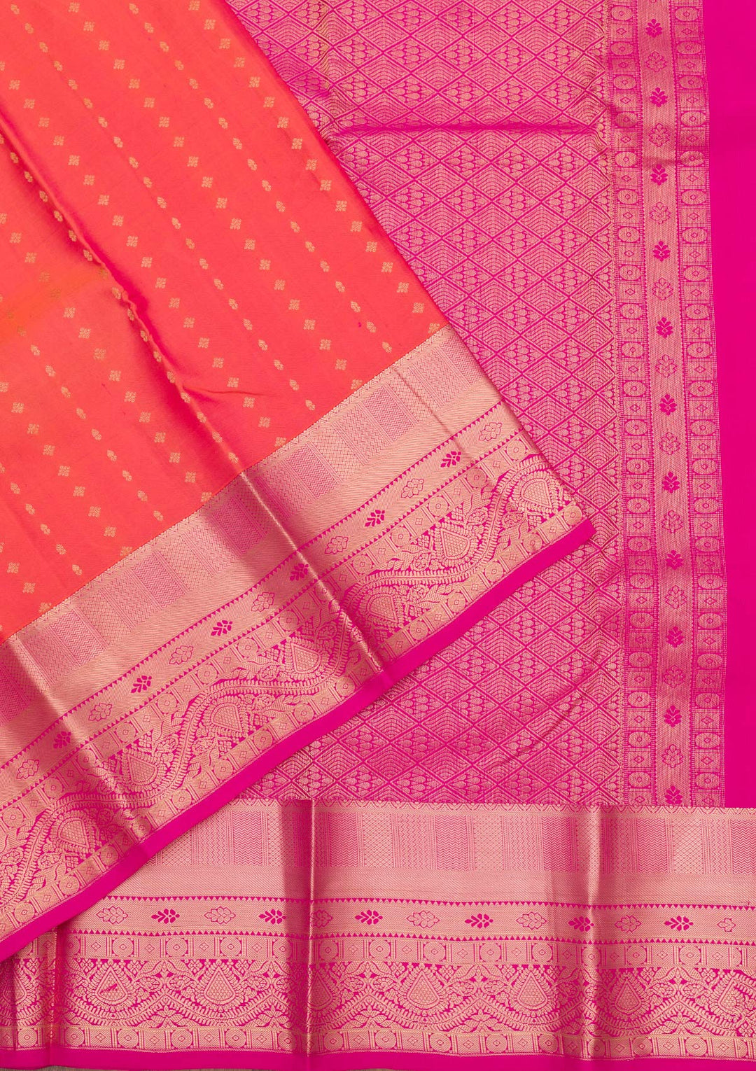 Peach Zariwork Pure Silk Saree