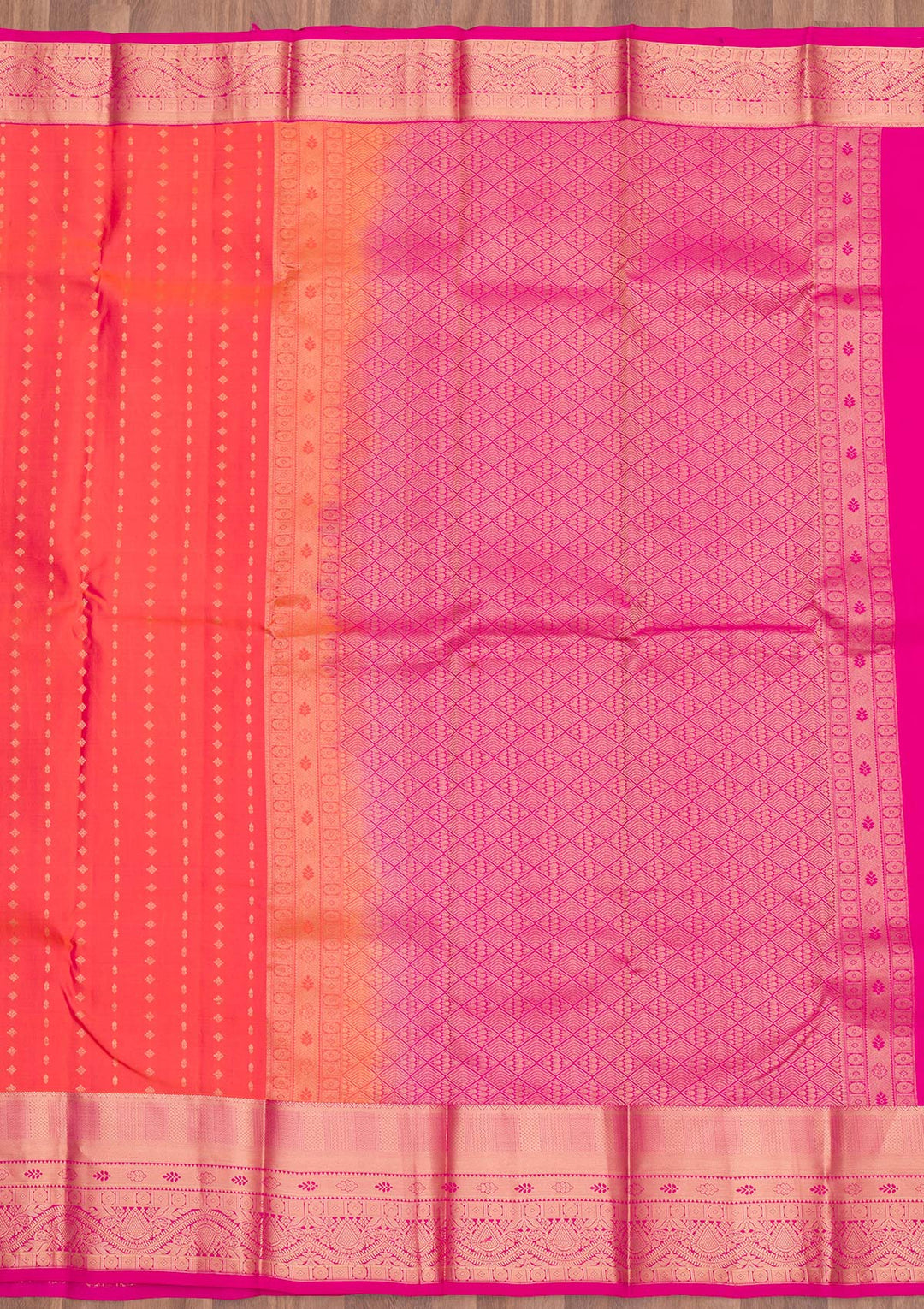 Peach Zariwork Pure Silk Saree