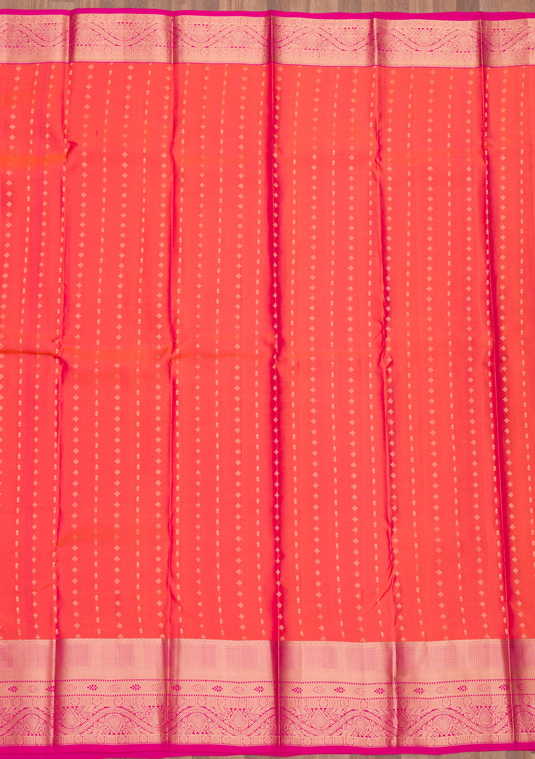 Peach Zariwork Pure Silk Saree