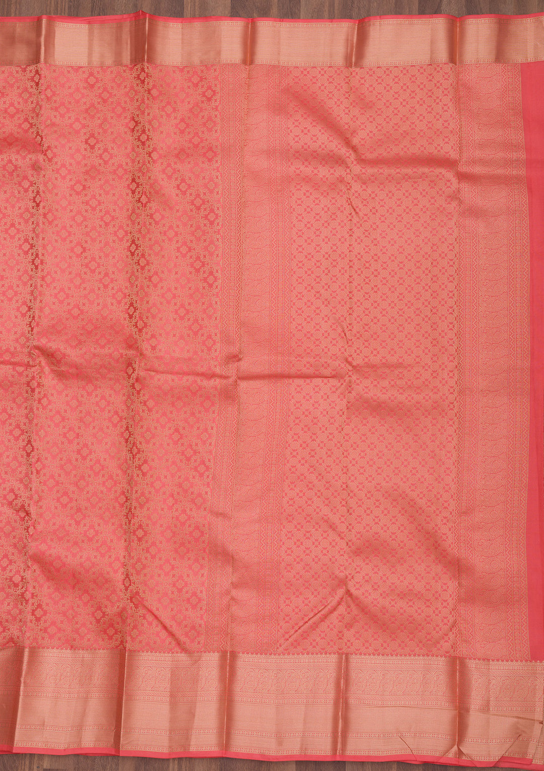 Peach Zariwork Pure Silk Saree