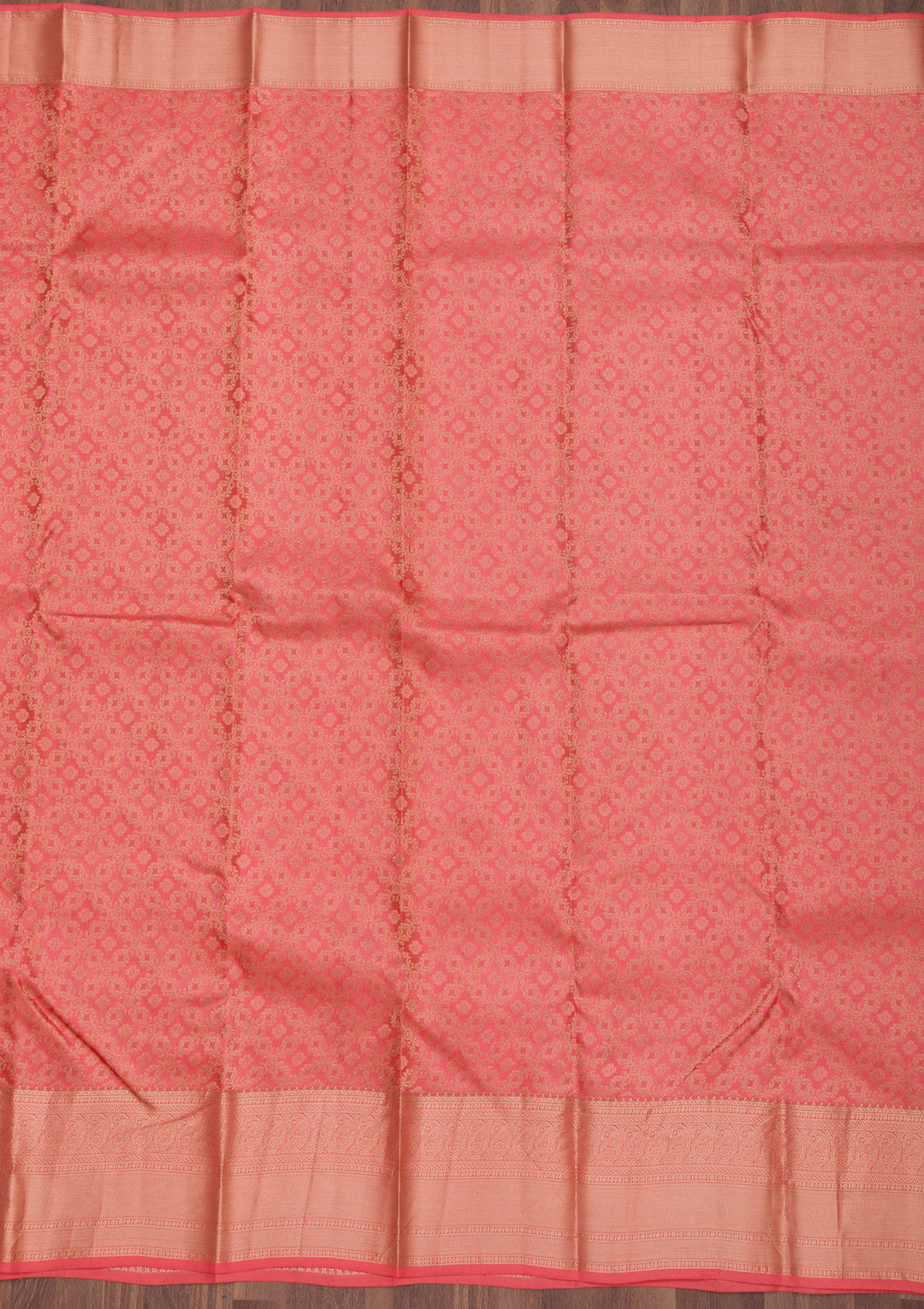Peach Zariwork Pure Silk Saree