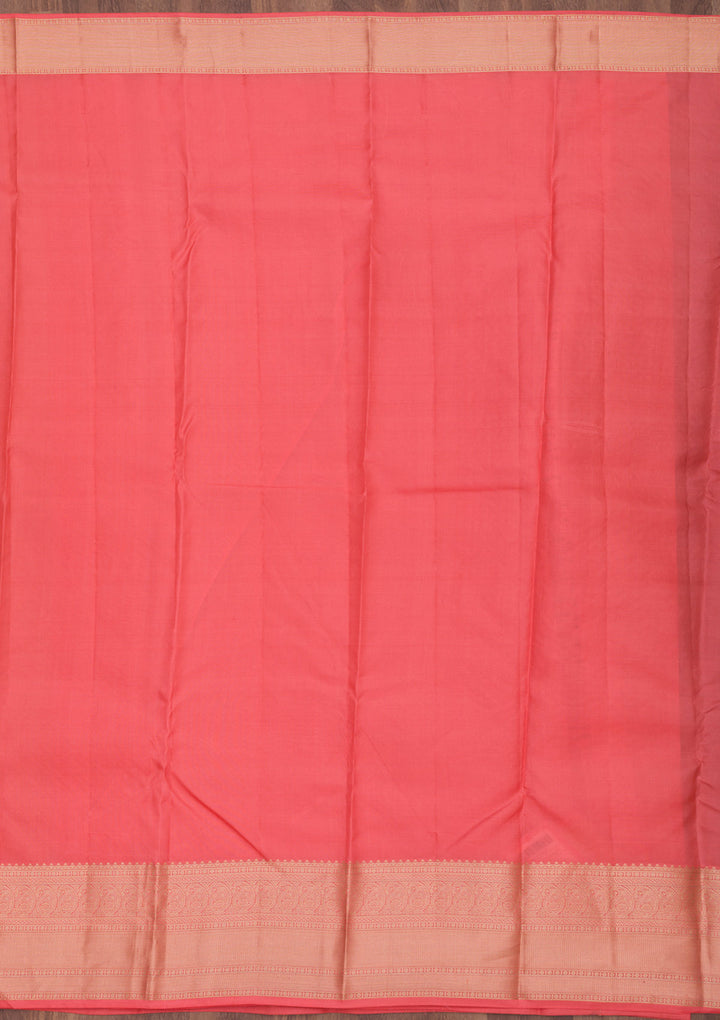 Peach Zariwork Pure Silk Saree