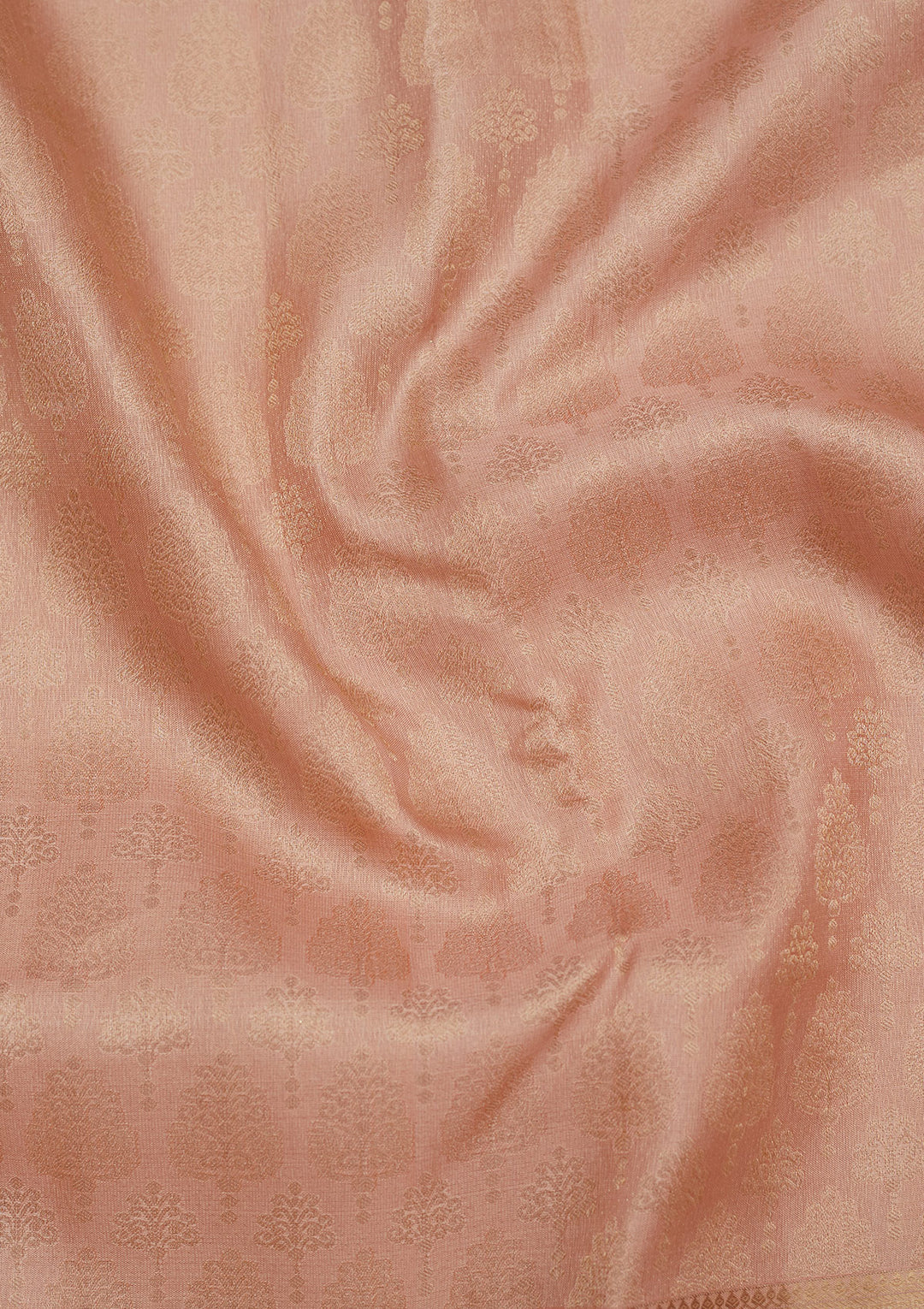 Peach Zariwork Pure Silk Saree