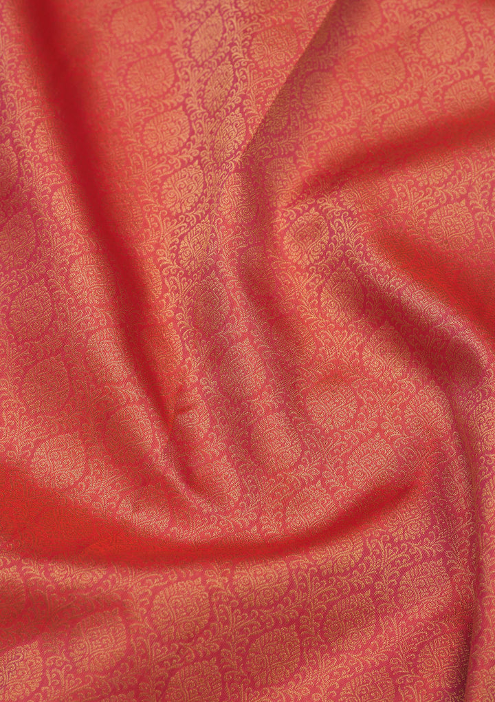 Peach Zariwork Pure Silk Saree