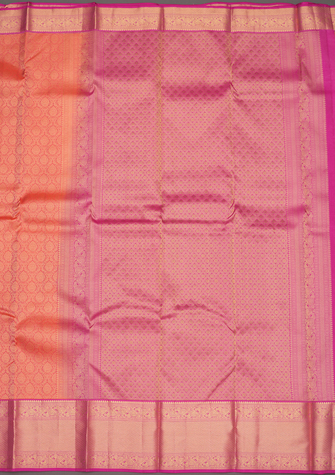 Peach Zariwork Pure Silk Saree