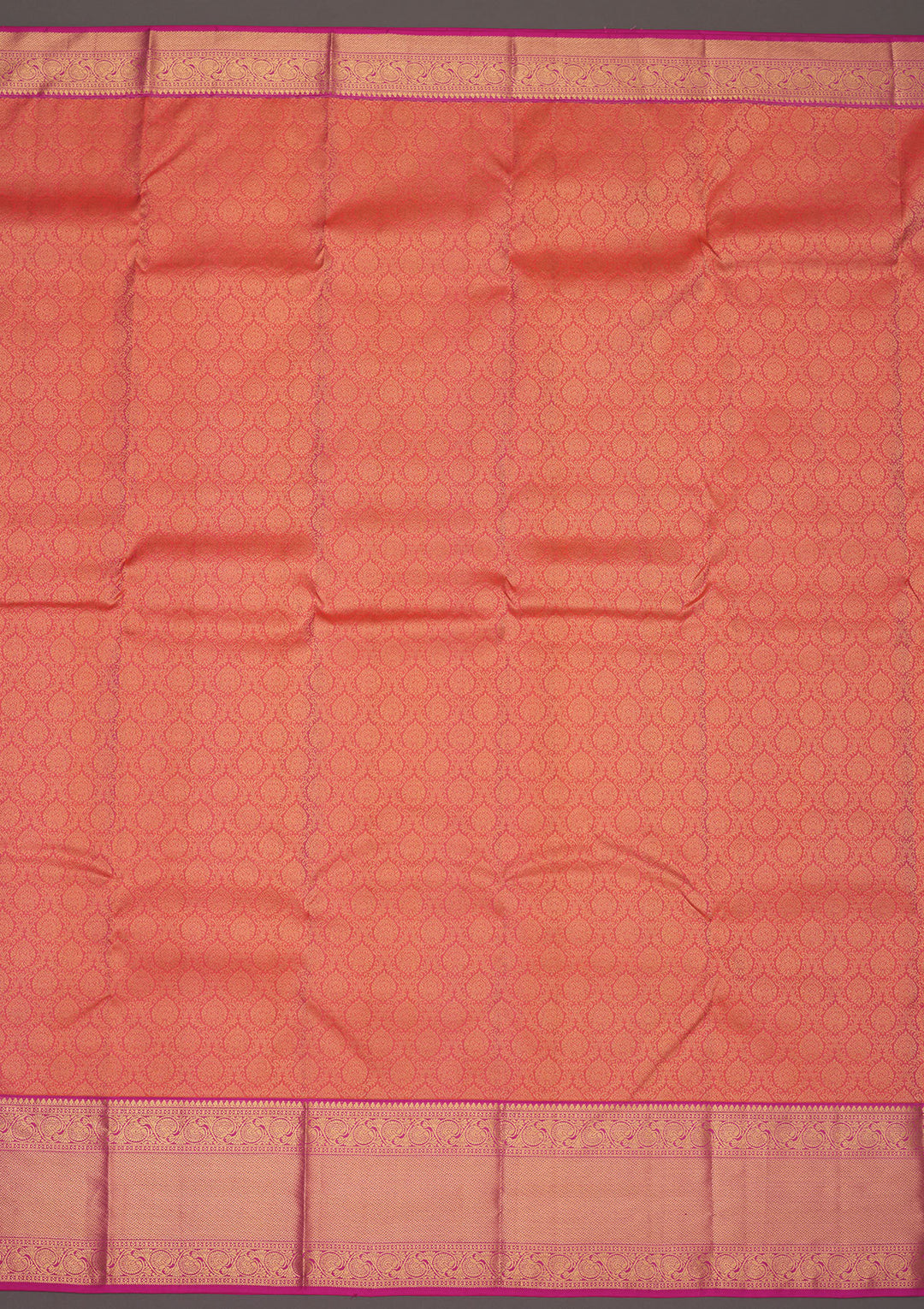 Peach Zariwork Pure Silk Saree